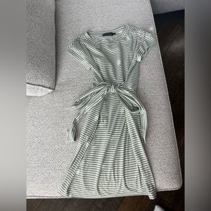 Super cute greens and white striped dress like new!